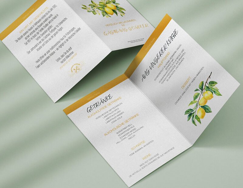 Speisekarte einer Geburtstagsfeier